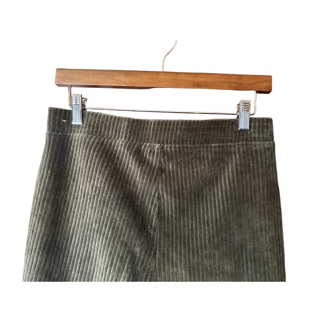 Aerie Medium Green Velvet Elastic Pants - Image 9