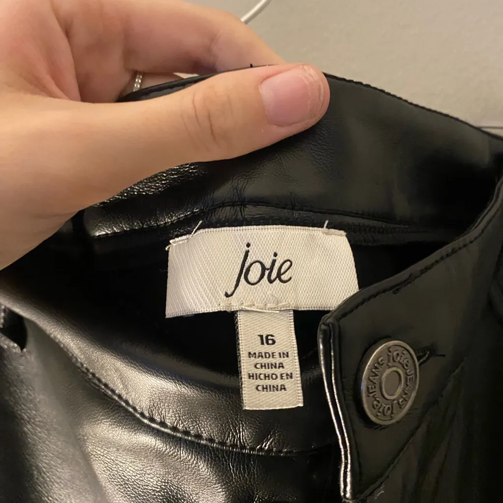Joie Faux Vegan Leather Mid Rise Straight Leg Leather Pants size 16 - Image 7
