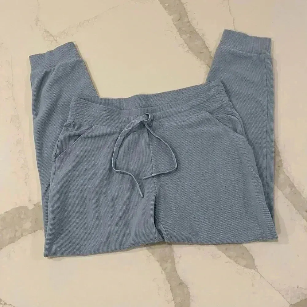 Marc New York Andrew Marc Blue Rib Knit Soft Slim Jogger Pants Women’s Medium - Image 2