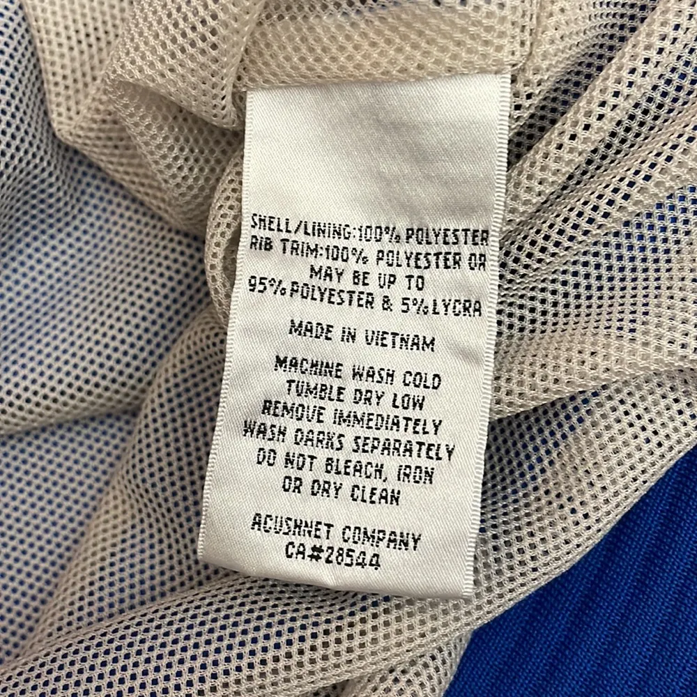 Blue with White Trim Women's Water Resistant V-Neck Pullover Medium - Image 9