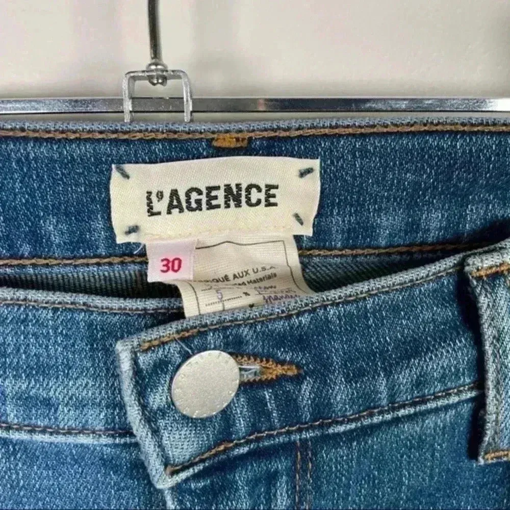 L’Agence Shane Slouchy‎ Straight Jean Medium Wash Denim - Image 4