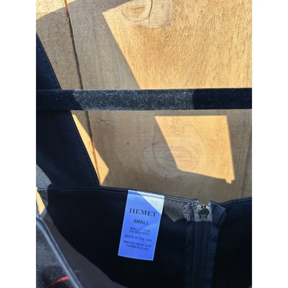 HEMET Gothic Halloween Black & Red Midi Dress Skull‎ Birds Small Steampunk - Image 9