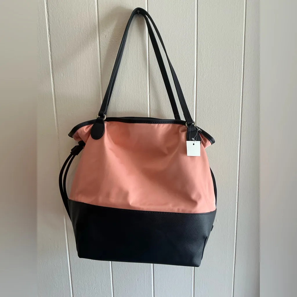 Radley London Dane Park Nylon Saffino Trim Open Top Tote Bag Peach Blue Travel - Image 3