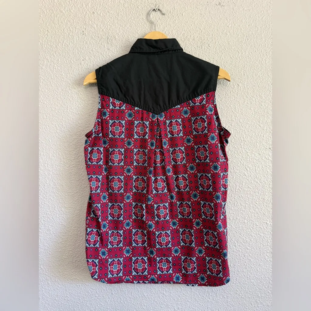 Vintage Wrangler Western Wear for Women  Sleeveless Top‎ Southwestern Geometric - Image 3