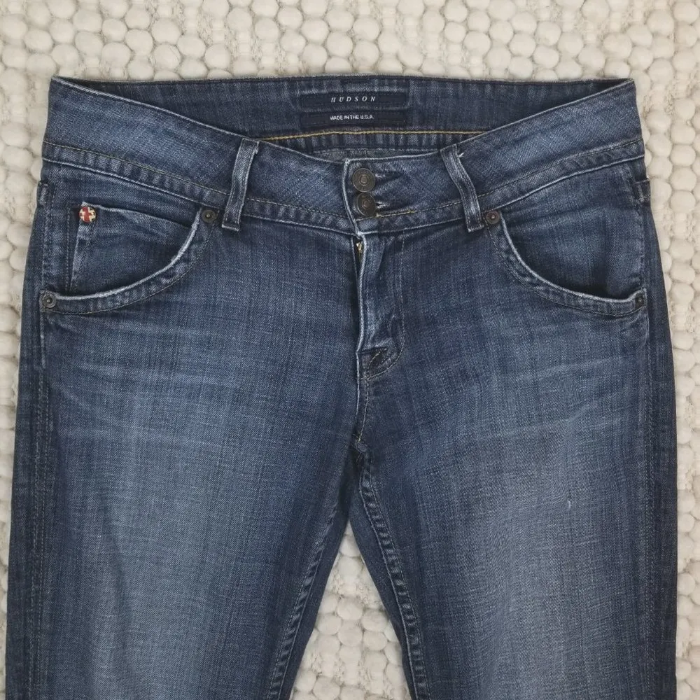 Hudson Signature Bootcut Jeans Medium Blue Wash Sz 28 - Image 4
