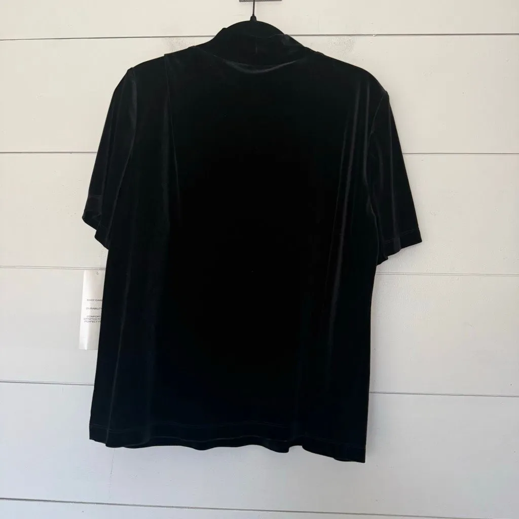 Vintage Joan Leslie Women’s Large Black Velvet Top New Deadstock - Image 5