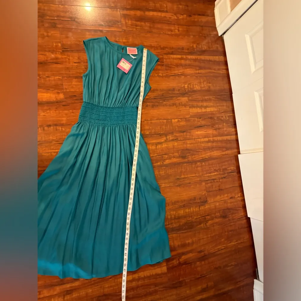 KATE SPADE Silk-blend Twill Smocked-waist Dress In Dark dress size small NWT - Image 16