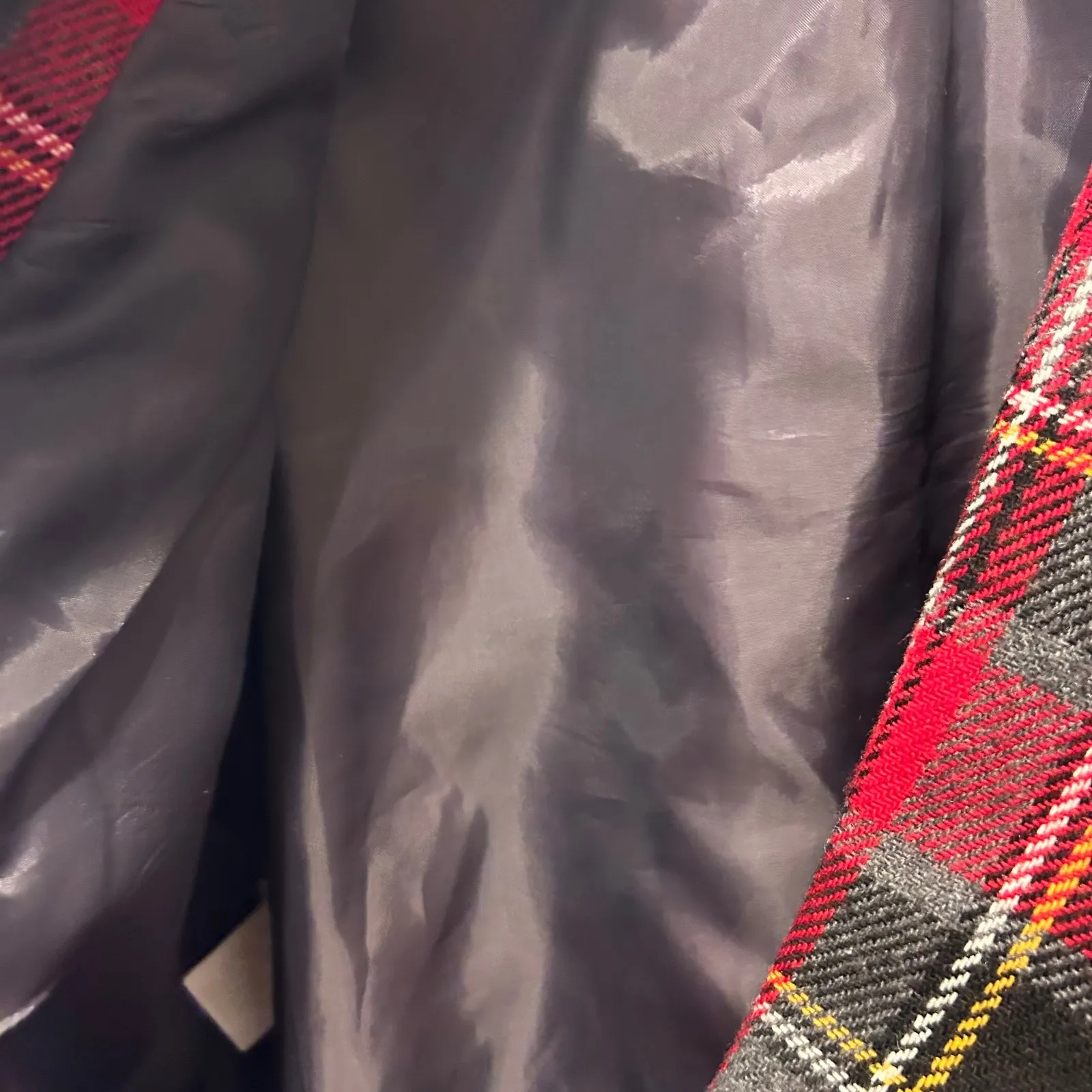 VTG REQUIREMENTS Red Plaid Blazer Velvet Collar 16W Classic Business Holiday - Image 7