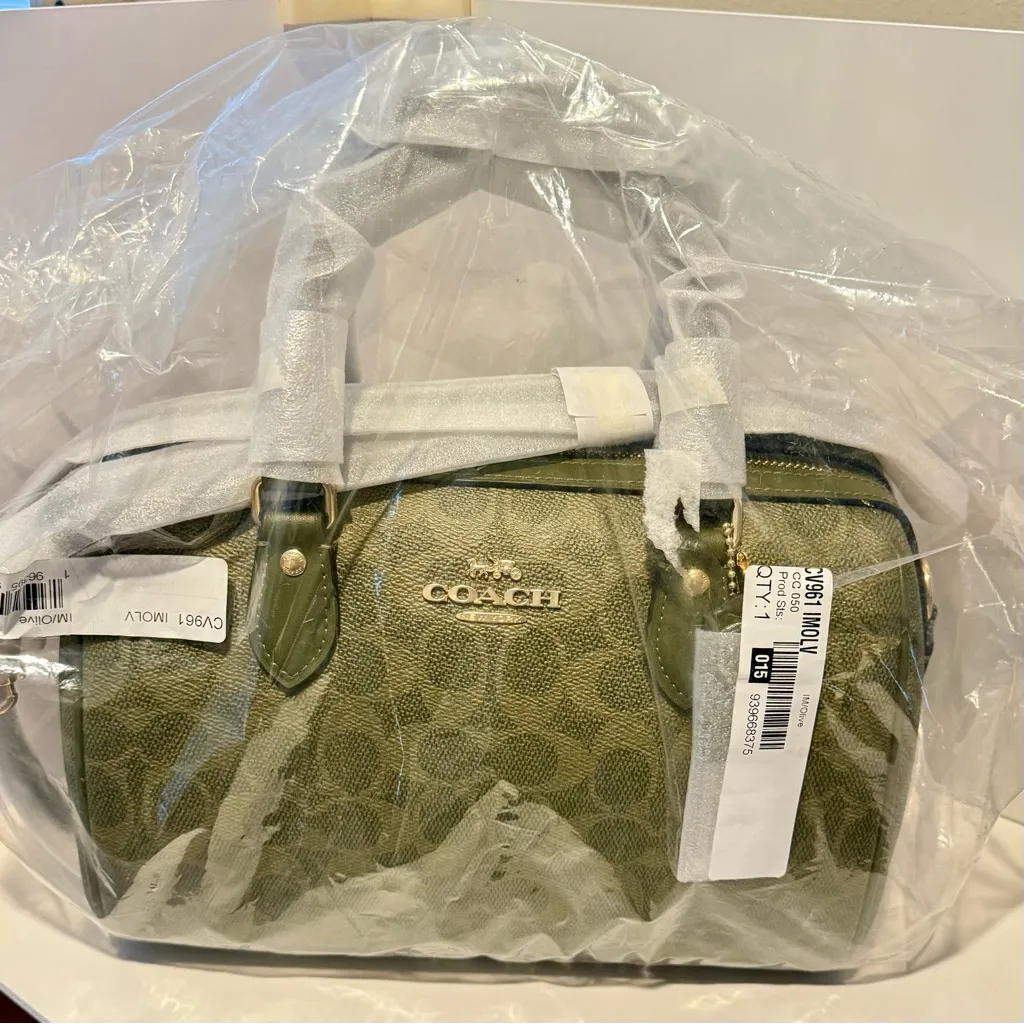 Coach Medium Signature Satchel | Olive Signature Canvas | NWT CV961 - Image 7
