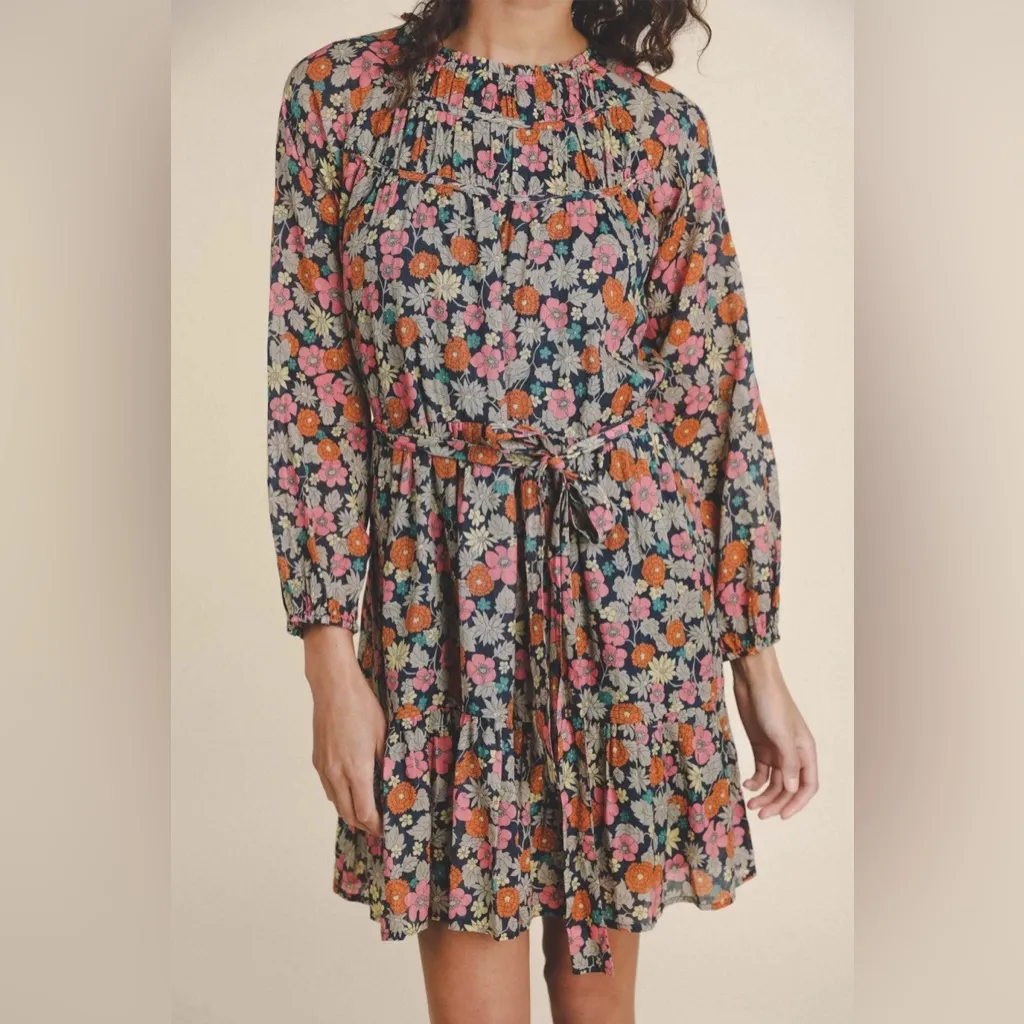 Trovata Birds of Paradis Vintage Floral Abigail Short Dress‎ Size Large - Image 15