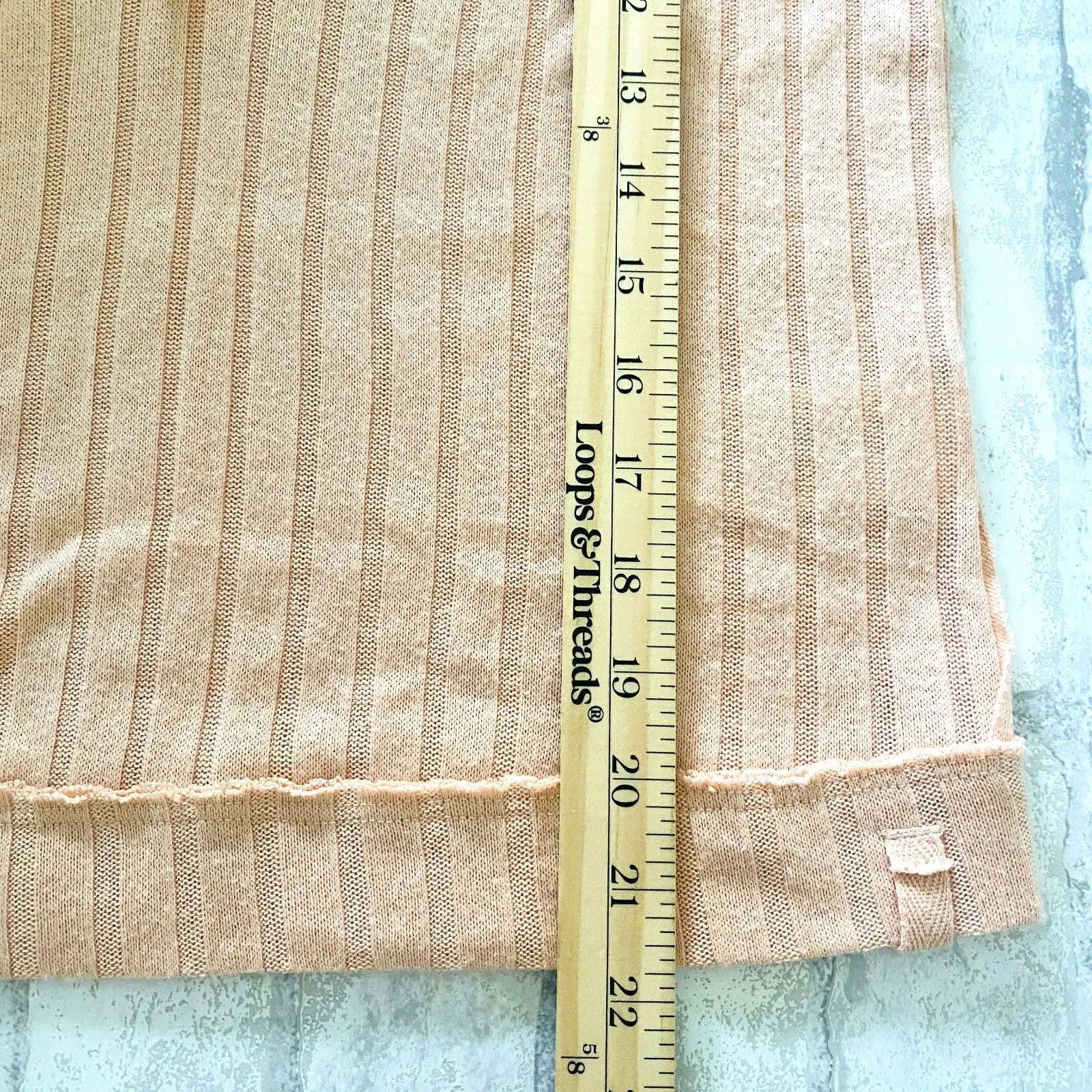 Free People We The Free Peach Krystal Ribbed Elbow Sleeve Collared Polo Shirt S - Image 7