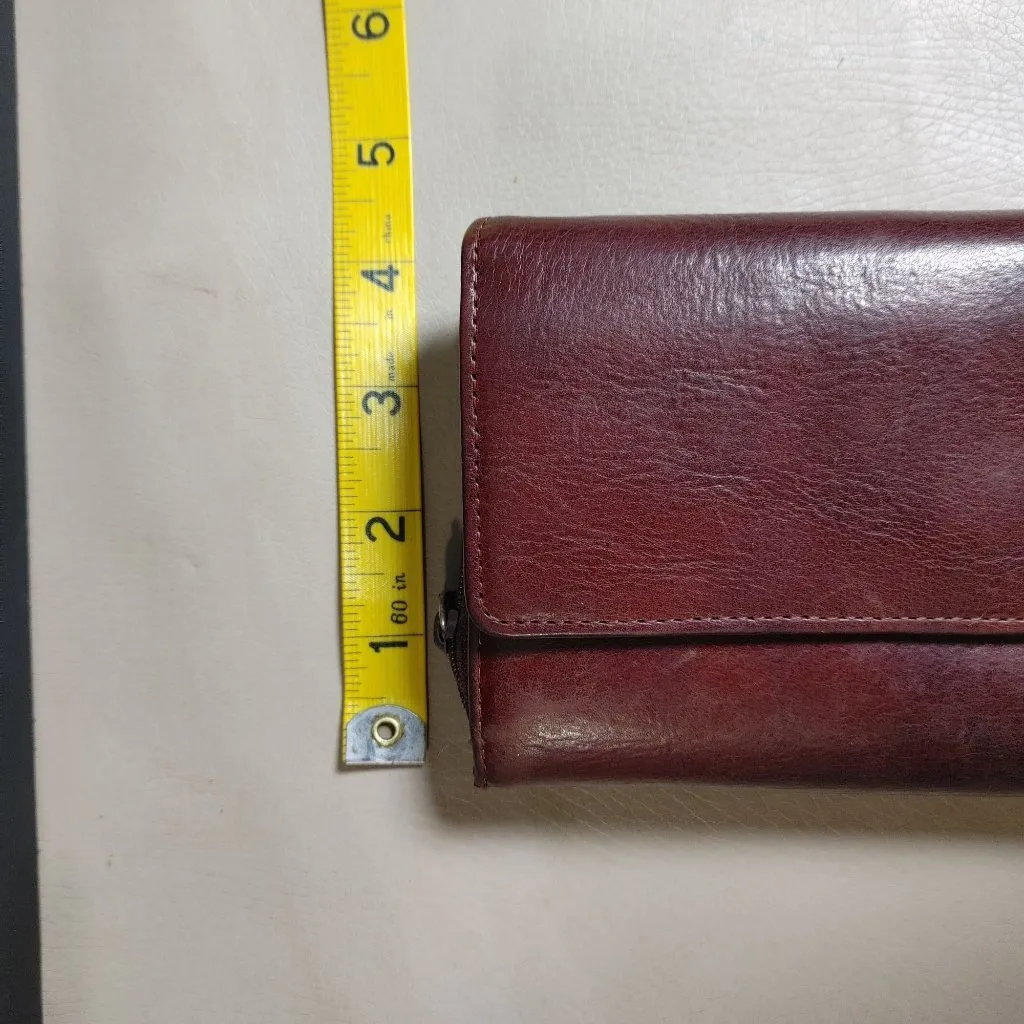 Leather Brown Wallet Vintage Wilson Multiple Compartments Snap Closure Organizer - Image 4