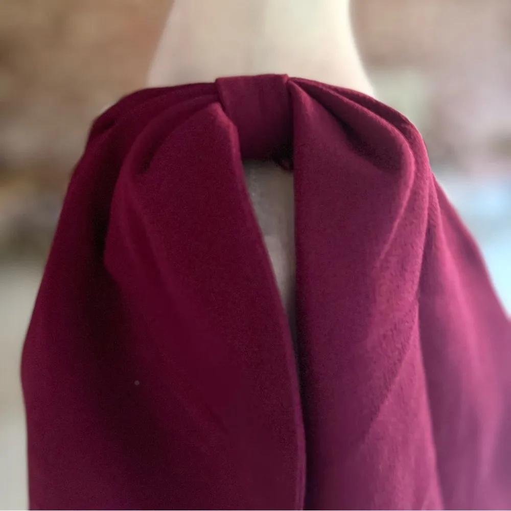 NWT Dress The Population Tiffany Dress Midi Magenta One Shoulder Bow M Cocktail - Image 9