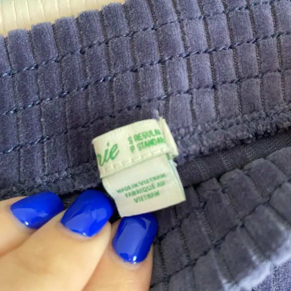 Aerie small blue velour pull on flare leggings sweatpants lounge - Image 6