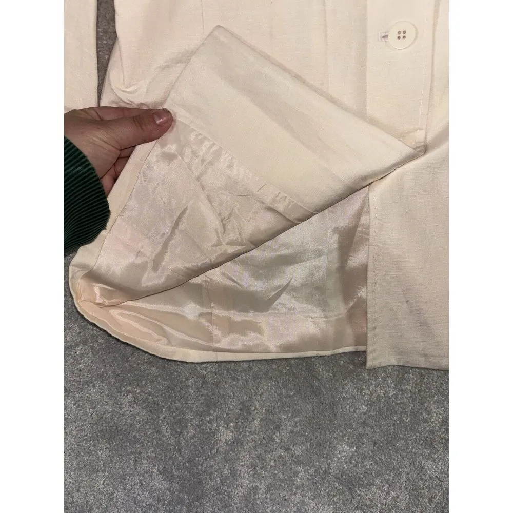 Amanda Smith Button Blazer Size‎ 6 Silk Line Pink Single-Breasted EUC - Image 3