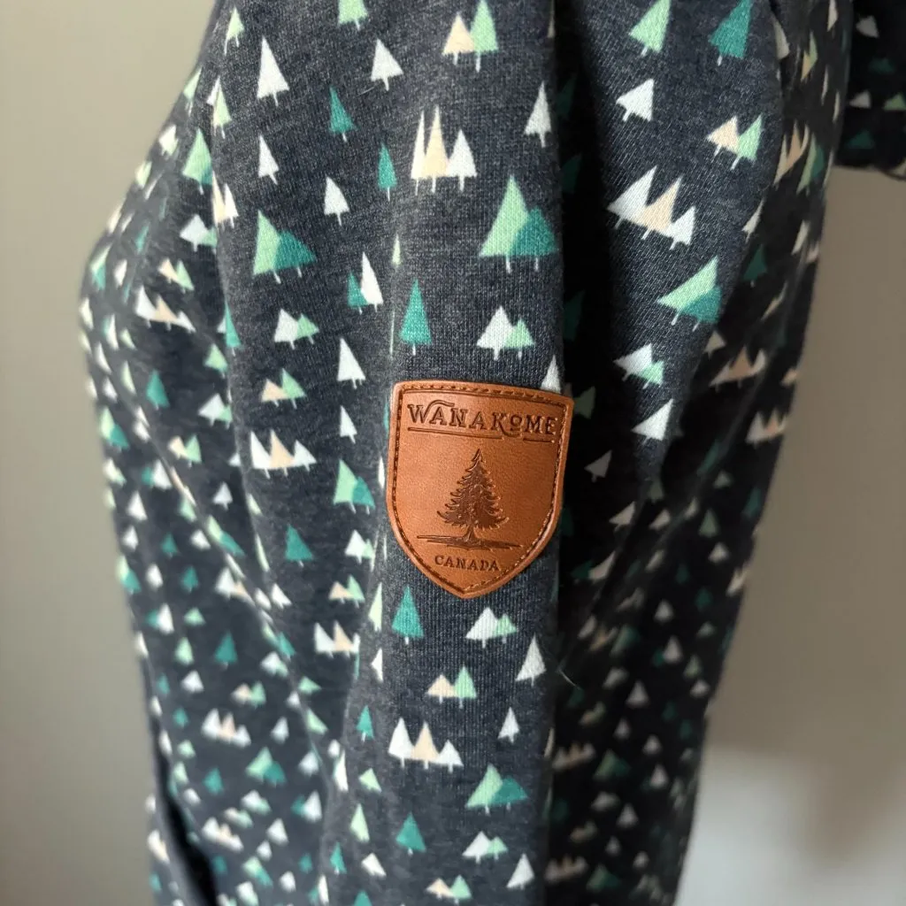 Wanakome Womens Hoodie With Tree Print Dark Gray Size Medium Cotton Blend - Image 4