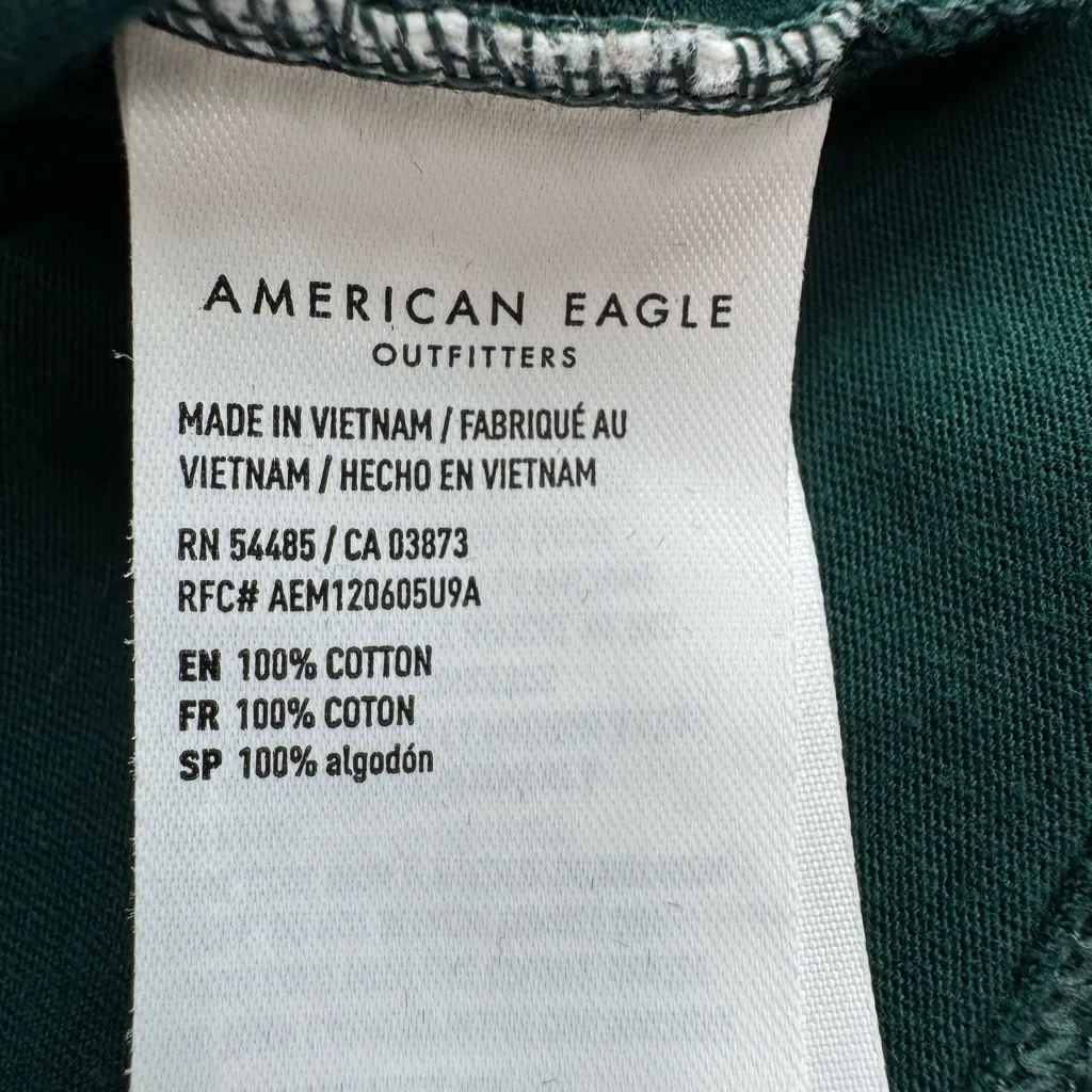 American Eagle Outfitters Graphic Dark Teal Short Sleeve Crop Tee Size XS - Image 8