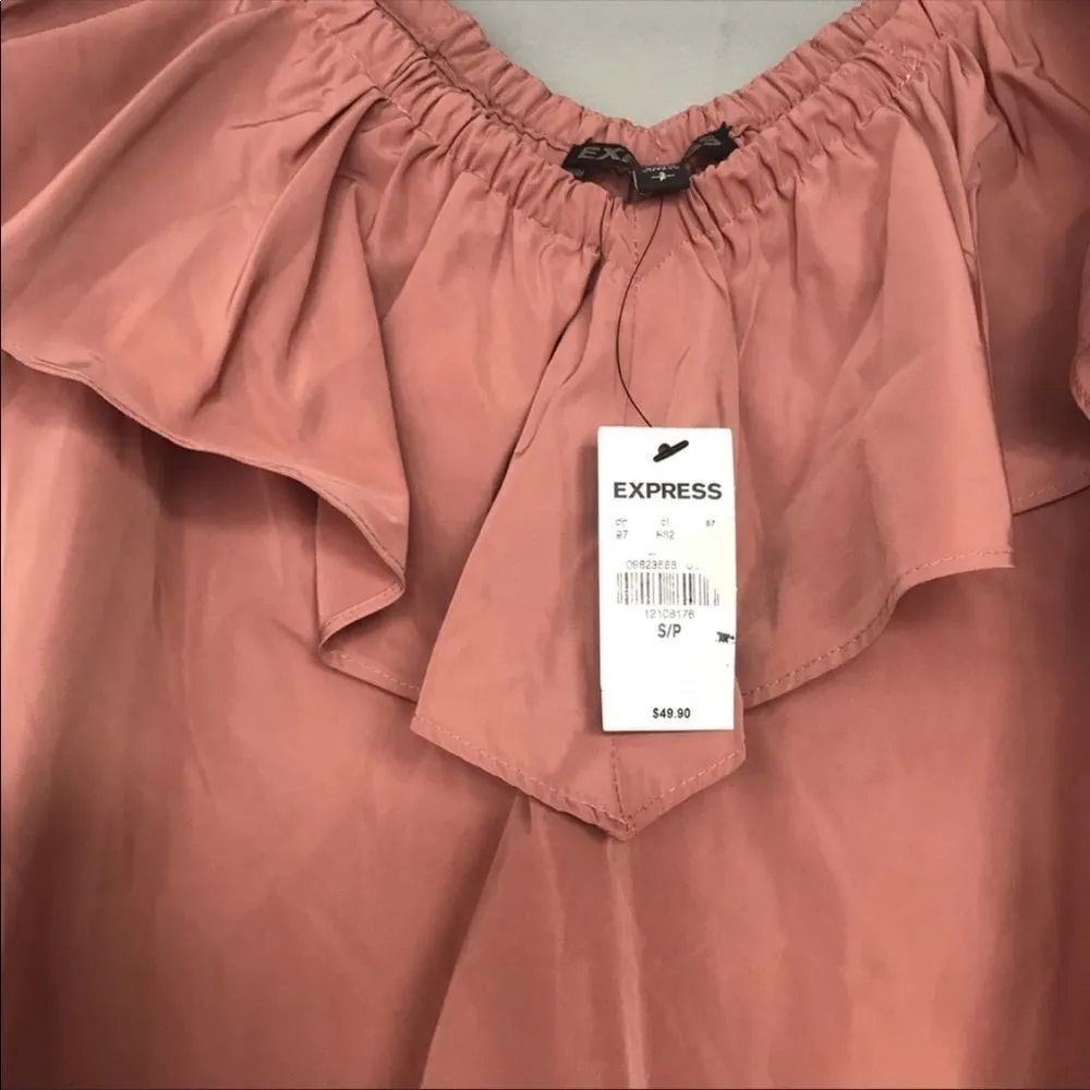 EXPRESS ✨  Peach Ruffle V Neck Top✨ - Image 4