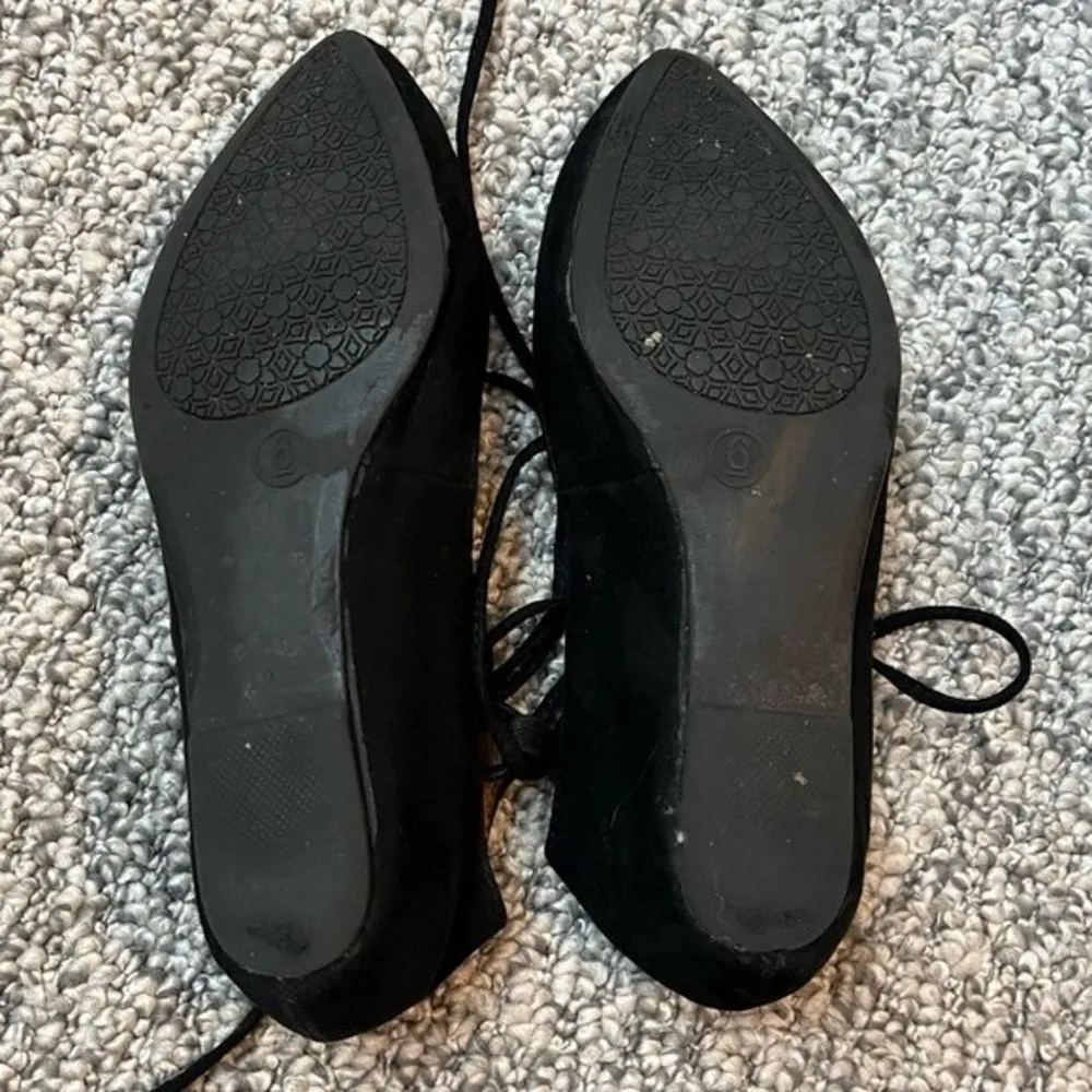 Candie's  Black Pointed Toe Lace Up Ballet Flats Size 6 - Image 7