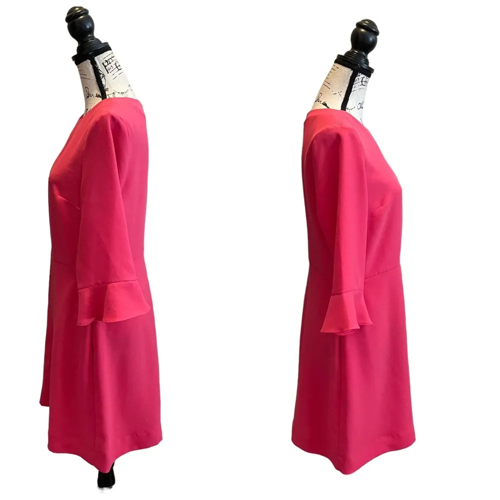 Banana Republic Flutter 3/4 Sleeve Dress Pink Size 8 Barbiecore Workwear pockets - Image 4