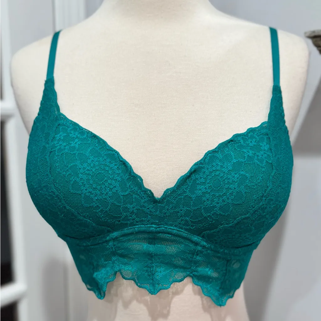 Victoria’s Secret PINK Lace Tropical Teal Push-up
Bralette - Image 2