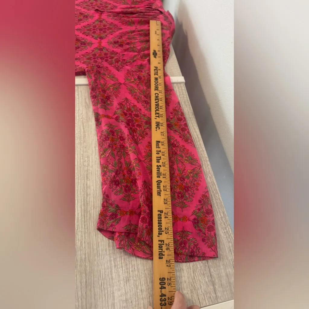 Olivaceous Pink Floral Boho Top Blouse Flare Sleeves Loose Flowy NWT Small - Image 8