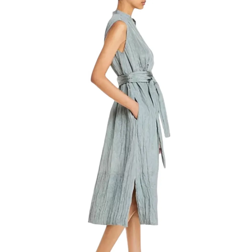 Vince Textured Sleeveless Popover Dress Mint Seafoam Green Size L - Image 3