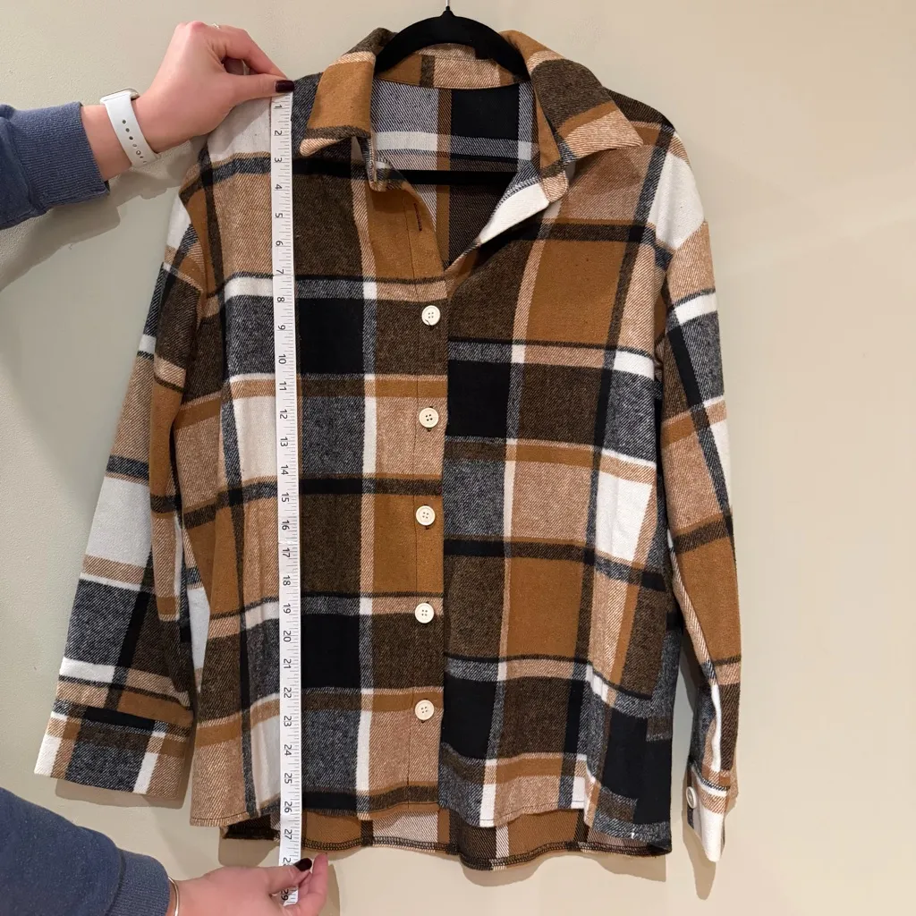 Plaid Long Sleeve Button Down Flannel NWOT - Image 4