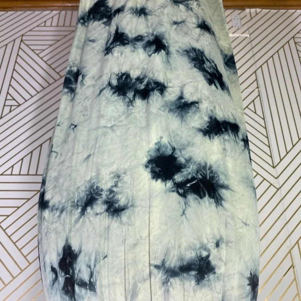 Zara The‎ Batik Tie Dye Midi Slip Skirt in Green Blue Size US XS - Image 4