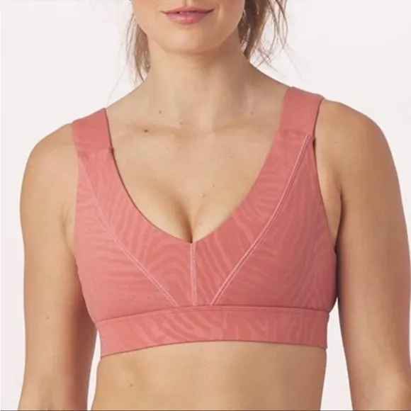 Glyder | Mauve Pink Clay Zebra Gloss Tide Sports Bra New - Image 6