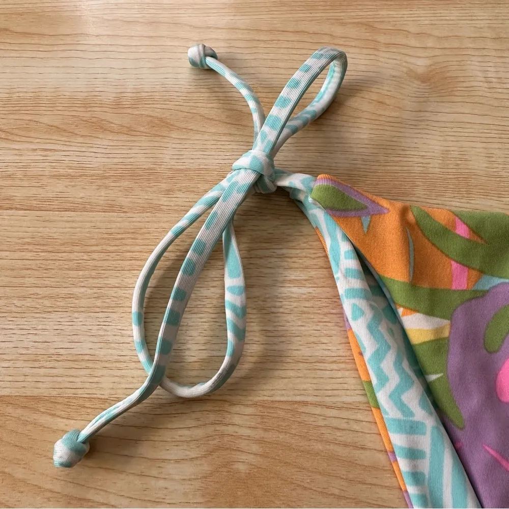 Billabong  Dreamland Reversible Side Tie Bright Colorful Bikini Bottom Small - Image 2