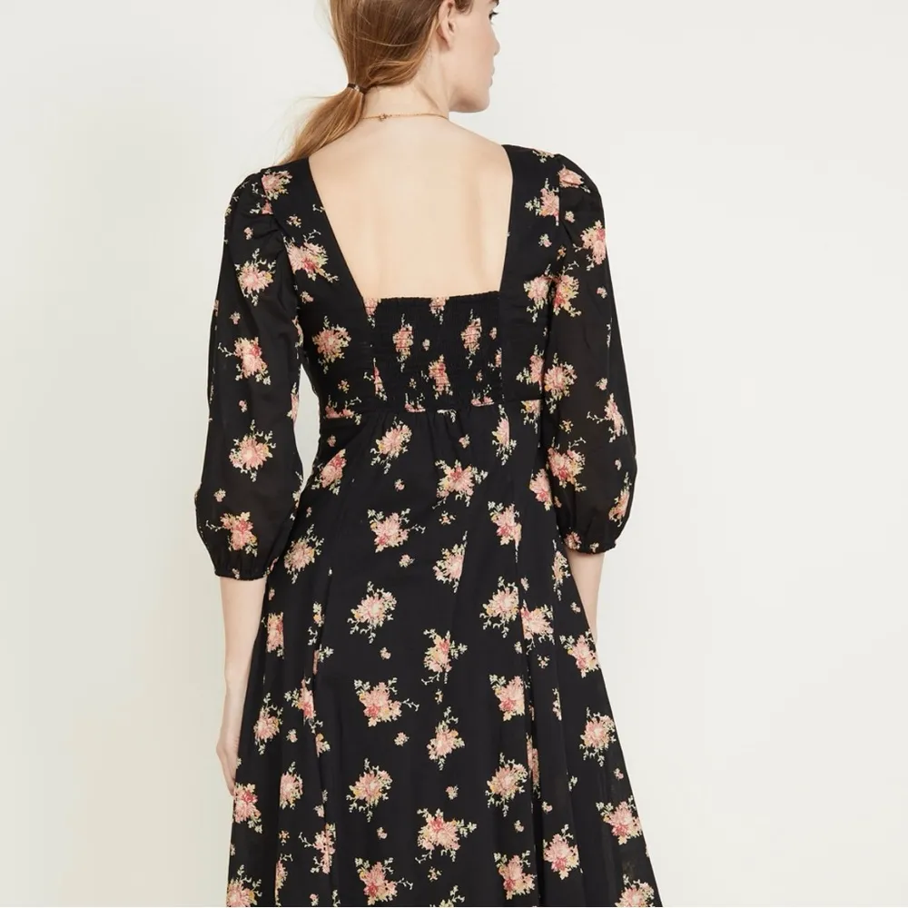 Free People Sea Glass Floral Midi Dress In Black Combo - Image 5