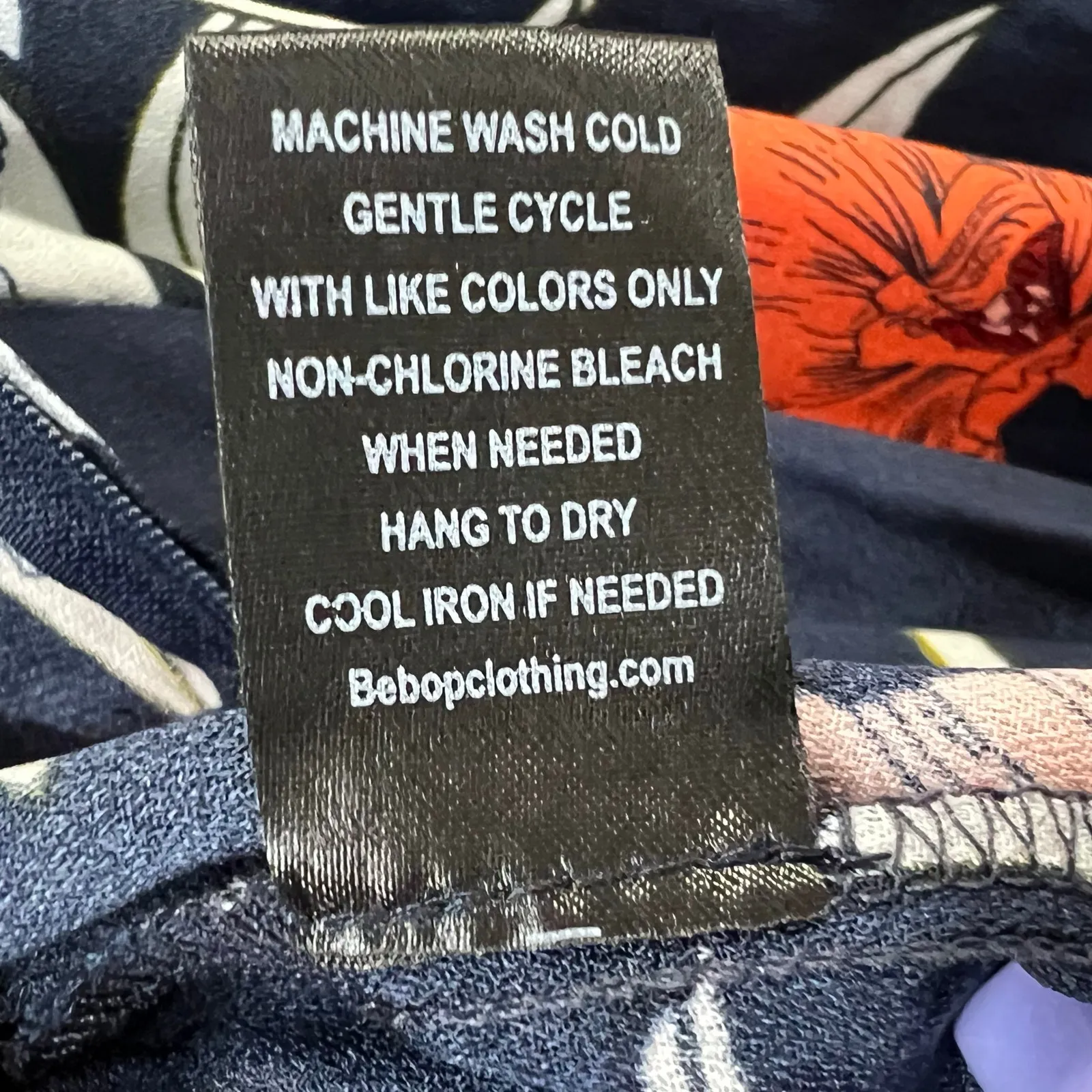 Gypsies & Moondust Jumpsuit XL Navy Blue Floral Lace Up Wide Leg Tropical Boho - Image 16