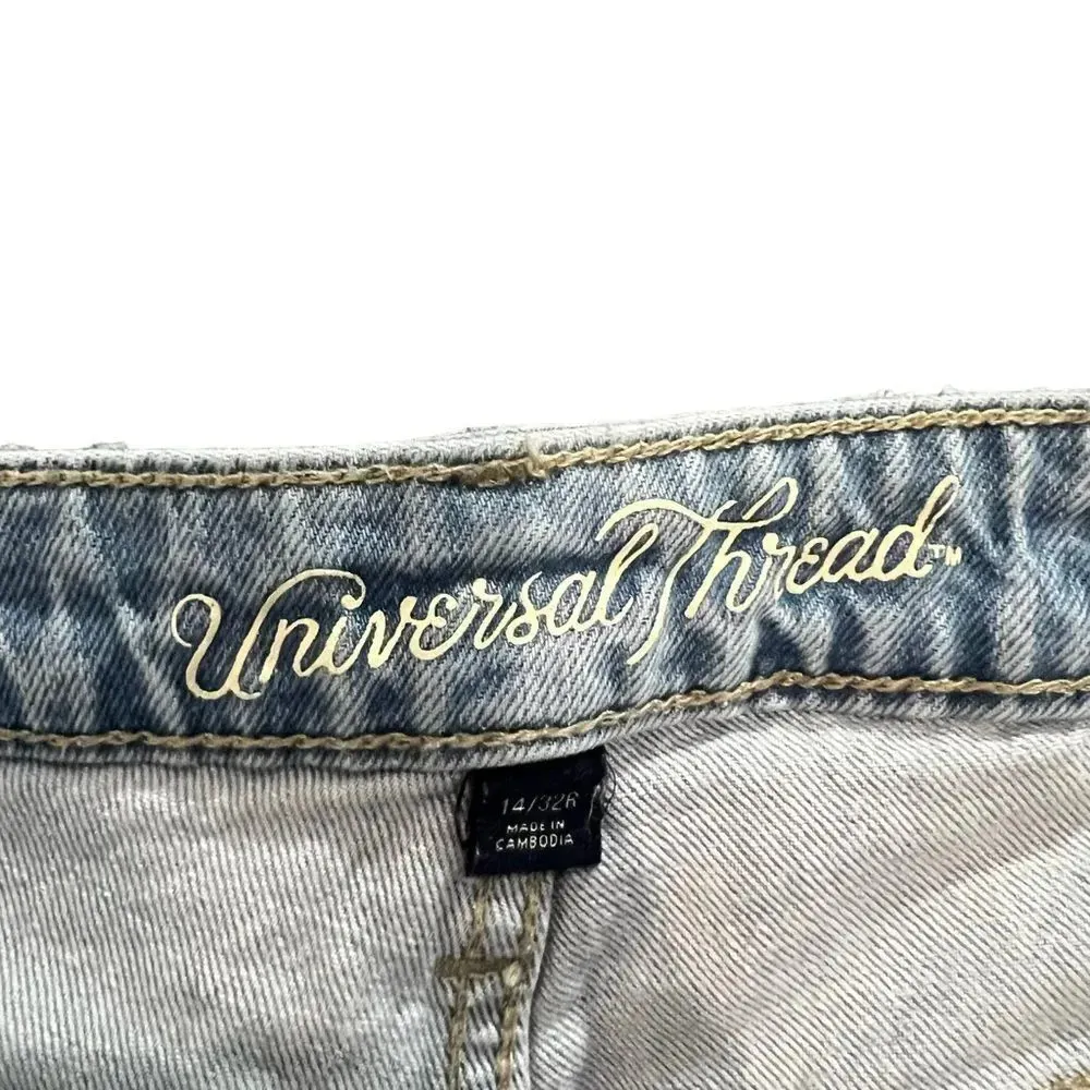 Universal Thread Distressed High Rise Shortie Jean Shorts Size 14 - Image 2