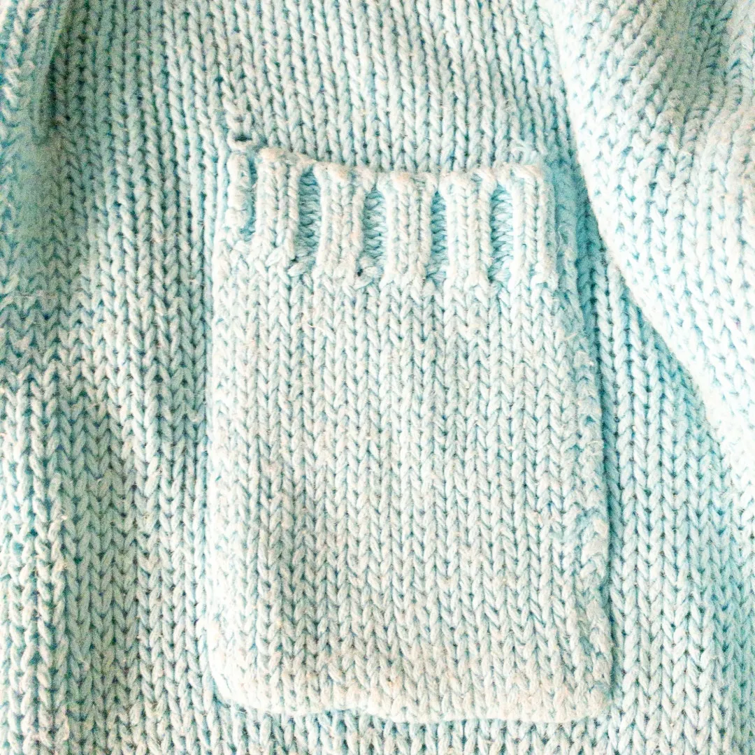 Harbor Lights Vintage Blue Ribbed Ramie Knit Sweater Womens Small - Image 4