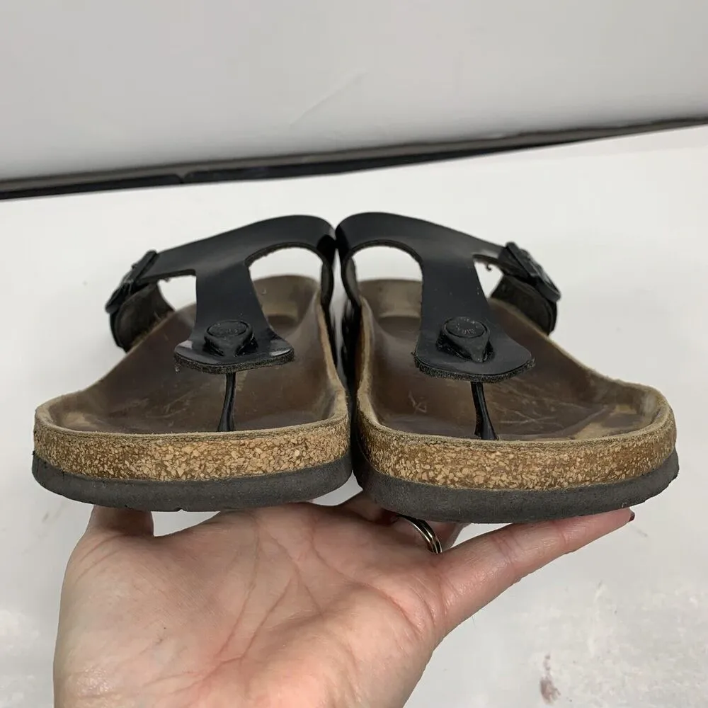 Birkenstock Size 41 10 Gizeh Sandals Birko Flor Patent Shoes Flip Flops T Straps - Image 8