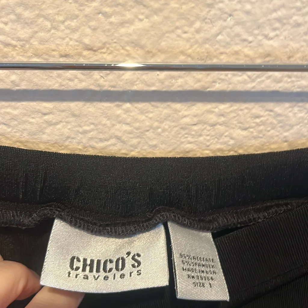 Chico’s Women’s Travelers Loose Fit Stretchy Black Pants Size 1 or 8 - Image 5