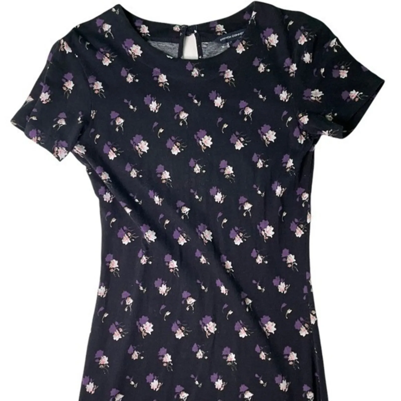 French Connection Floral Dress Short Sleeve rose flowers Bodycon mini Size 4 - Image 3