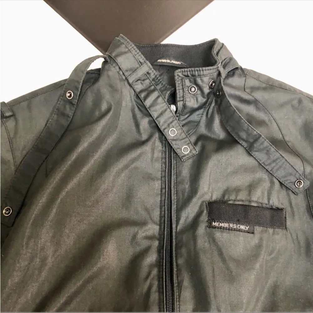 Vintage 70s 80s Members Only by Europe Craft Unisex Bomber Dark Green Black sz S - Image 6