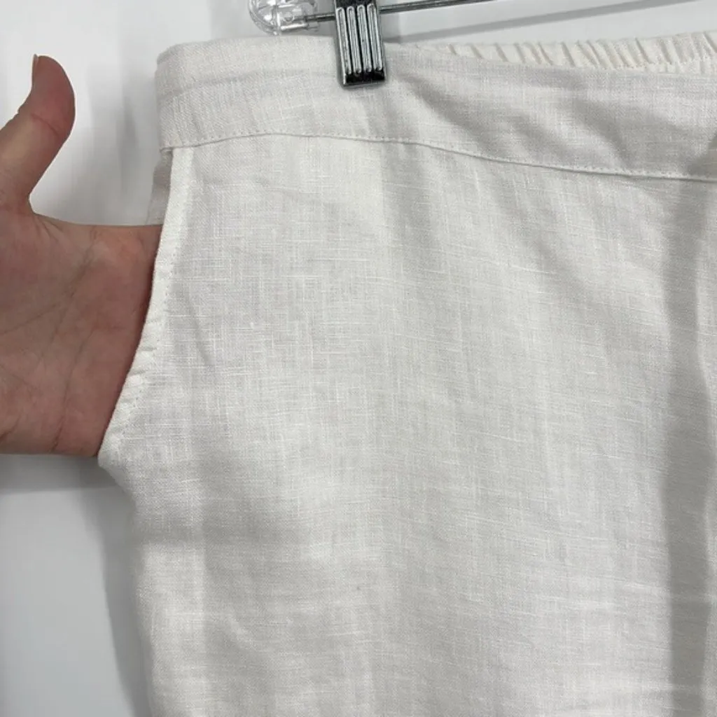 Iximo 100% Linen Paperbag Pants Women’s Size XXL in White NWOT! - Image 5