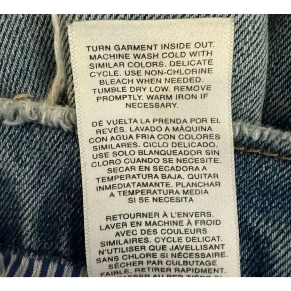 Habitual Poplor Blue  High-Waist Y2K Wide Leg Crop Jeans Distressed Raw Hem SZ 2 - Image 11