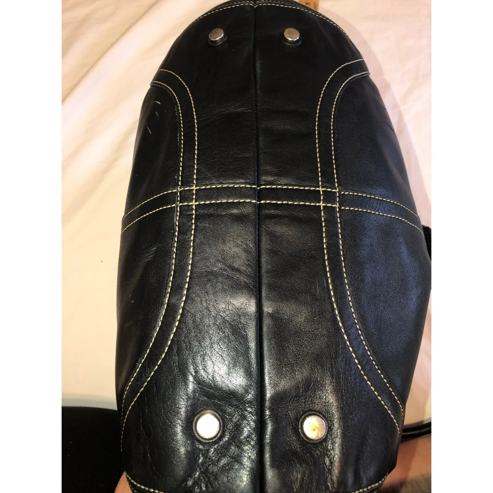 Vintage Coach Soho 5570 Large Carry All Bag Black Y2K Contrast Stitch Buckle - Image 13