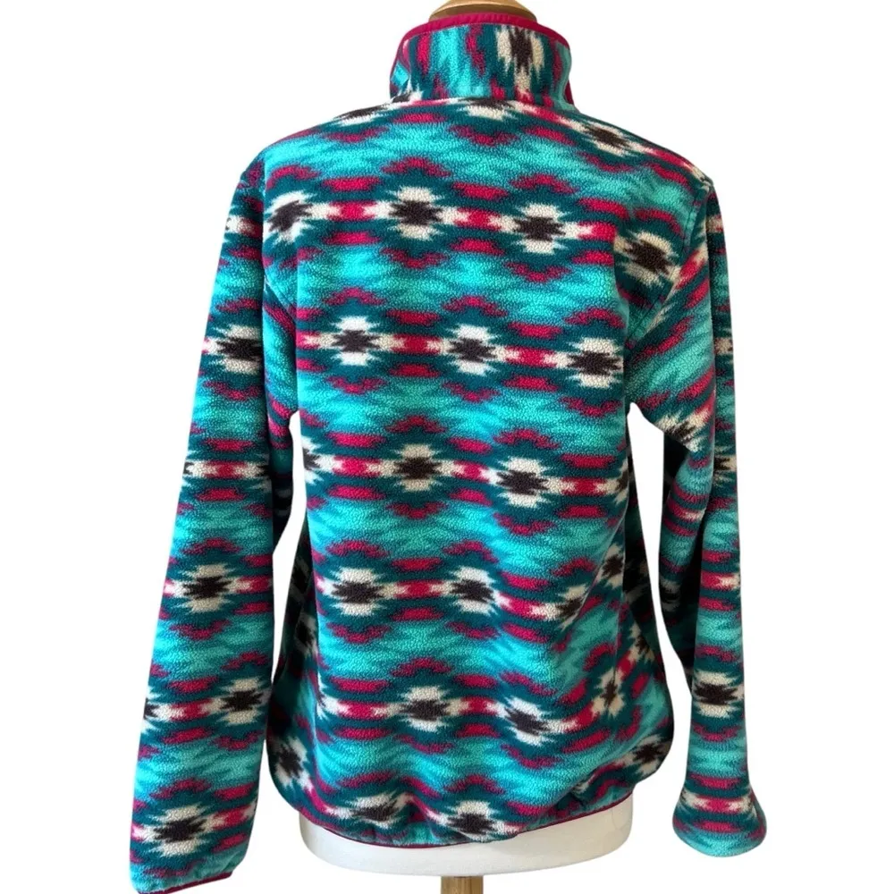 Patagonia Synchilla Snap T Wild Desert Beryl Green Fleece Southwestern Jacket - Image 9