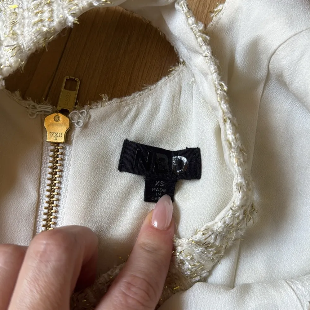 NBD Cream Tweed Dress - Image 3