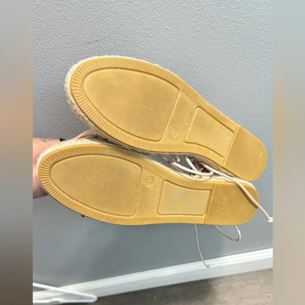 Anthropologie Kanna Women's Beige Suede Lace Up Espardrilles‎ Size 40/9 - Image 4