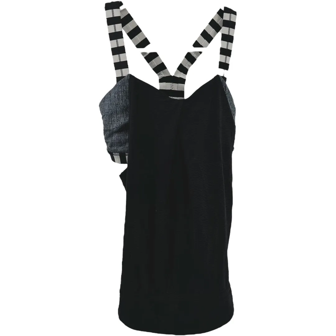 Lululemon Rest Less Tank Luxtreme Burlap Texture Apex Stripe Black Dune 2 - Image 2