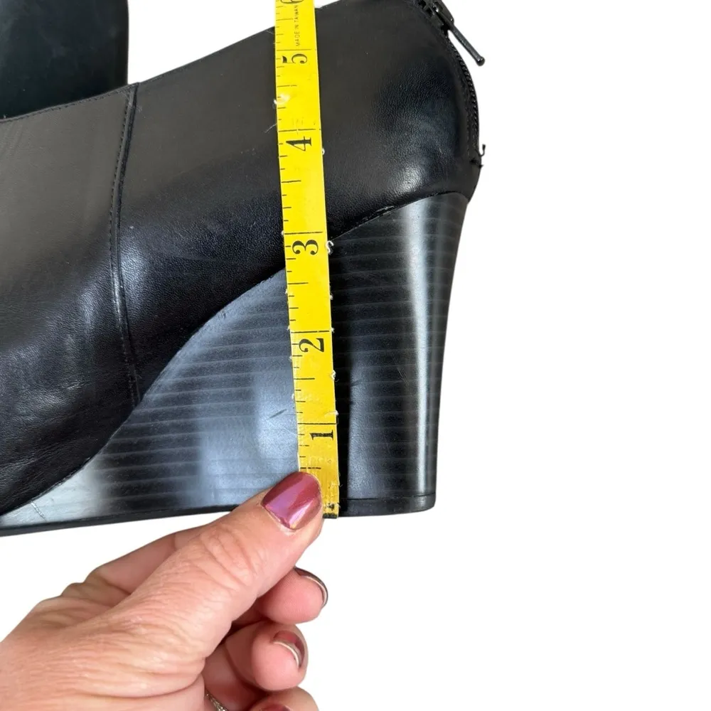 Naturalizer Womens Ella Wedge Bootie Black Leather 9.5M Capsule Minimalist Comfy - Image 8