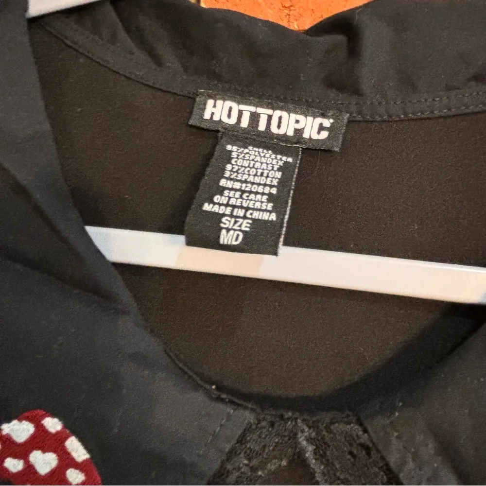 Hot Topic womens mushroom collar baby doll midi dress black medium - Image 3