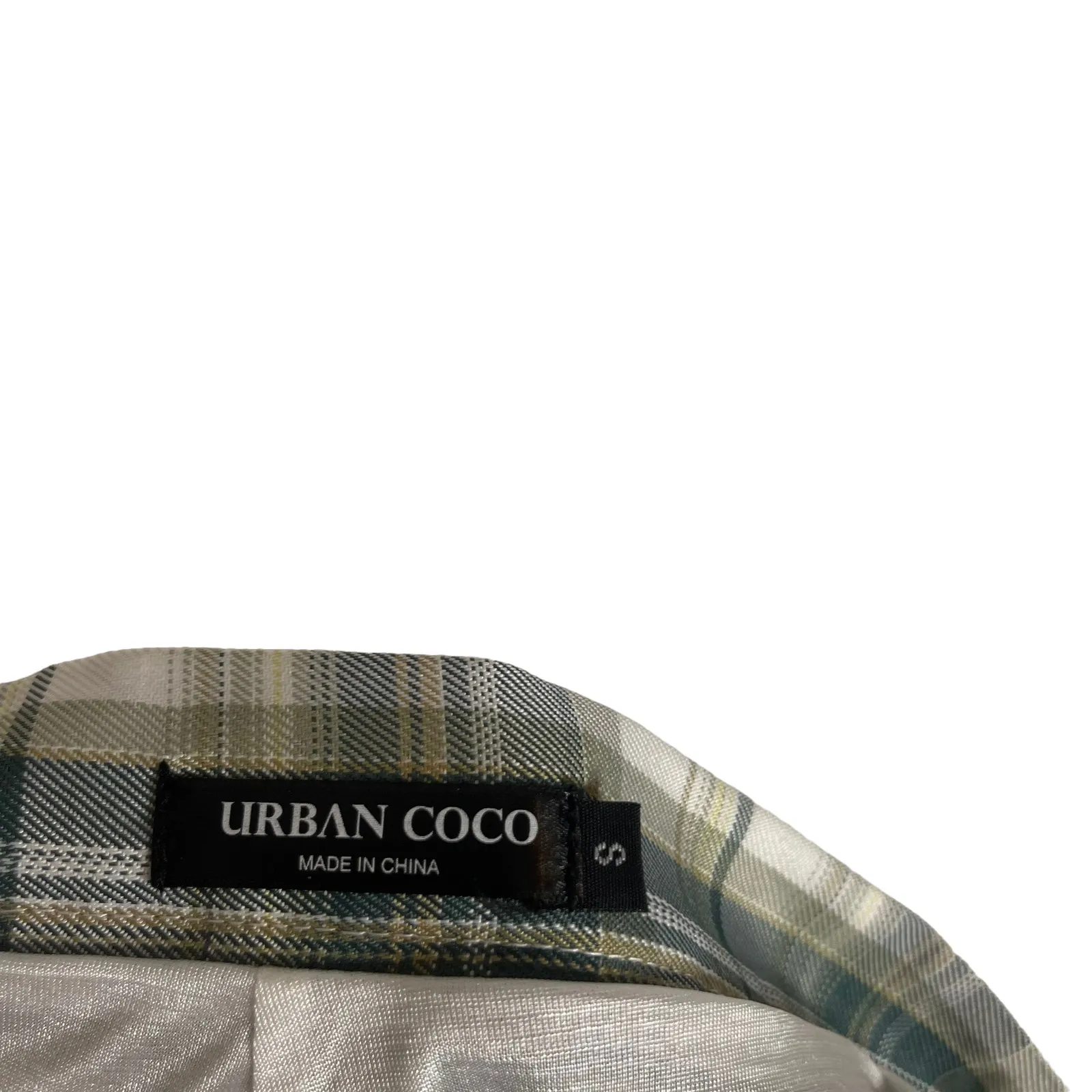 Urban Coco Women's Size Small Green Cream Plaid School Uniform‎ Mini Skirt - Image 6