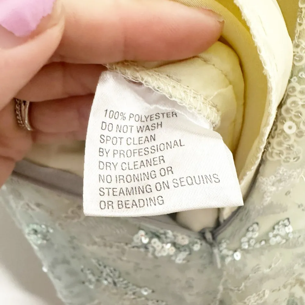 Mac Duggal 12460 Platinum Jewel Neckline Lace Formal Dress Size 16 $798 - Image 11